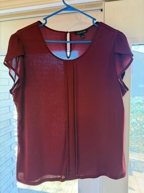 Burgundy 41 Hawthorn Blouse with cute pleat in the middle!
